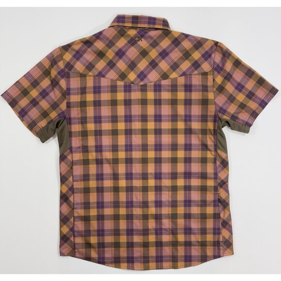 Club Ride Mens New West Shirt Sz Medium Pearl Snap MTB Bike Vented Pockets Plaid - Picture 4 of 13